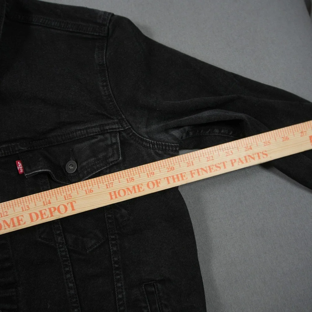 Levi's Black Denim Trucker Jean Work Moto Men Jacket M Type 3 Western